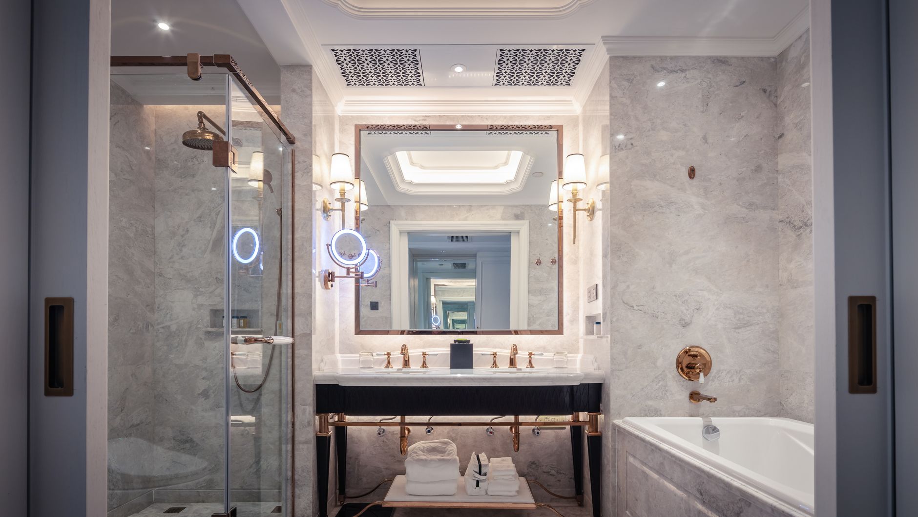 elegant hotel bathtub bathroom